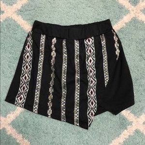 Black Skort with Pattern